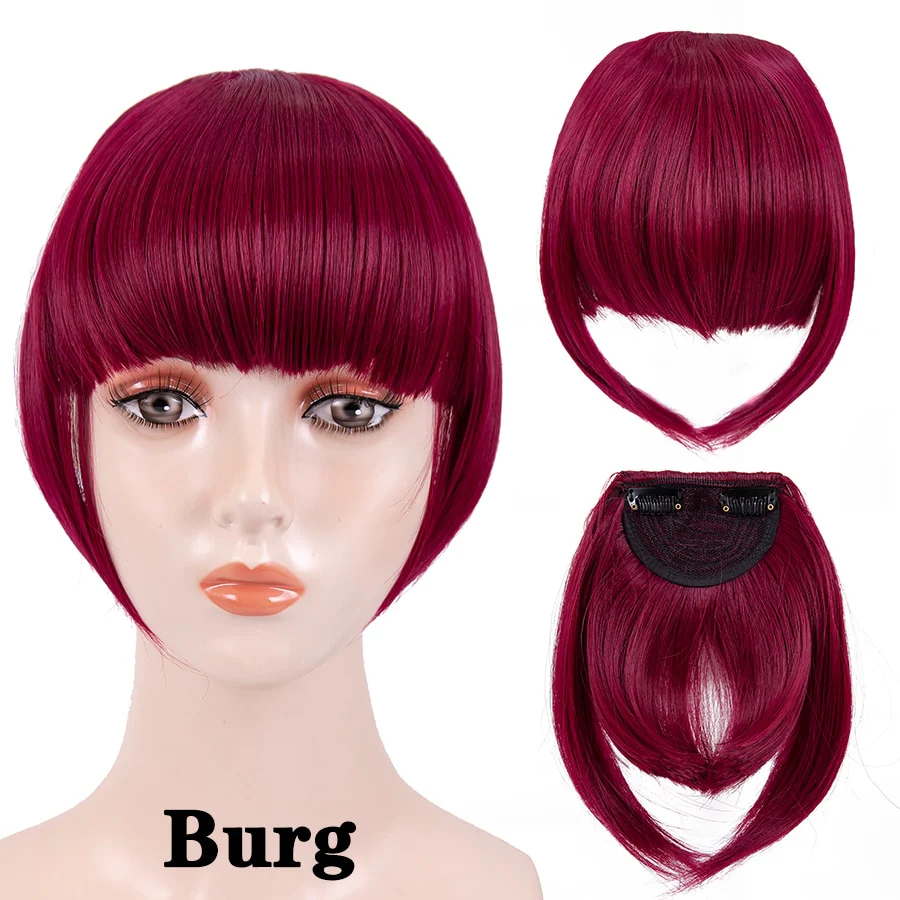 Leeons Short Synthetic Bangs Heat Resistant Hairpieces Hair Women Natural Short Fake Hair Bangs Hair Clips For Extensions Black - Image 41