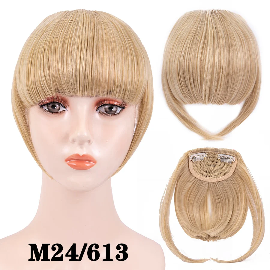 Leeons Short Synthetic Bangs Heat Resistant Hairpieces Hair Women Natural Short Fake Hair Bangs Hair Clips For Extensions Black - Image 42
