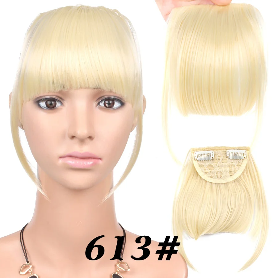 Leeons Short Synthetic Bangs Heat Resistant Hairpieces Hair Women Natural Short Fake Hair Bangs Hair Clips For Extensions Black - Image 43