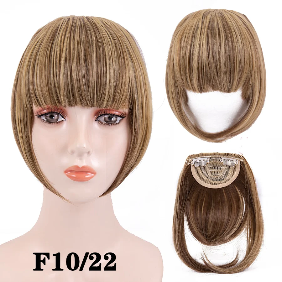 Leeons Short Synthetic Bangs Heat Resistant Hairpieces Hair Women Natural Short Fake Hair Bangs Hair Clips For Extensions Black - Image 44