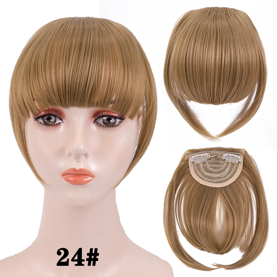 Leeons Short Synthetic Bangs Heat Resistant Hairpieces Hair Women Natural Short Fake Hair Bangs Hair Clips For Extensions Black - Image 45