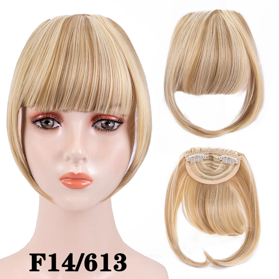 Leeons Short Synthetic Bangs Heat Resistant Hairpieces Hair Women Natural Short Fake Hair Bangs Hair Clips For Extensions Black - Image 5