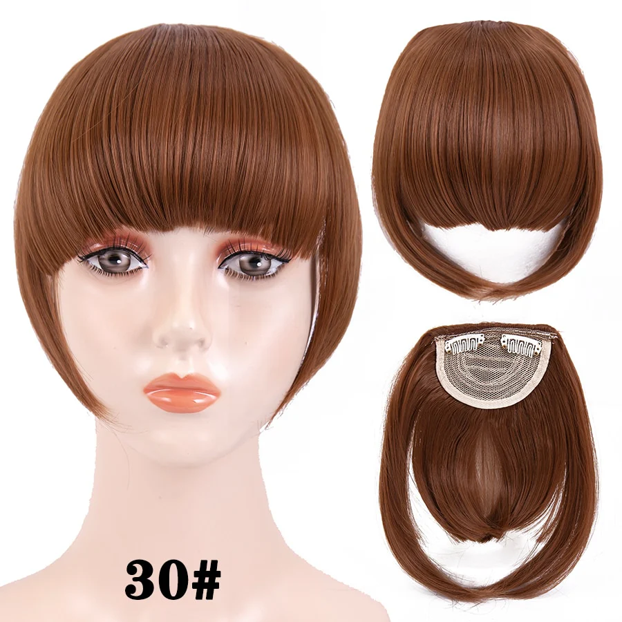 Leeons Short Synthetic Bangs Heat Resistant Hairpieces Hair Women Natural Short Fake Hair Bangs Hair Clips For Extensions Black - Image 8