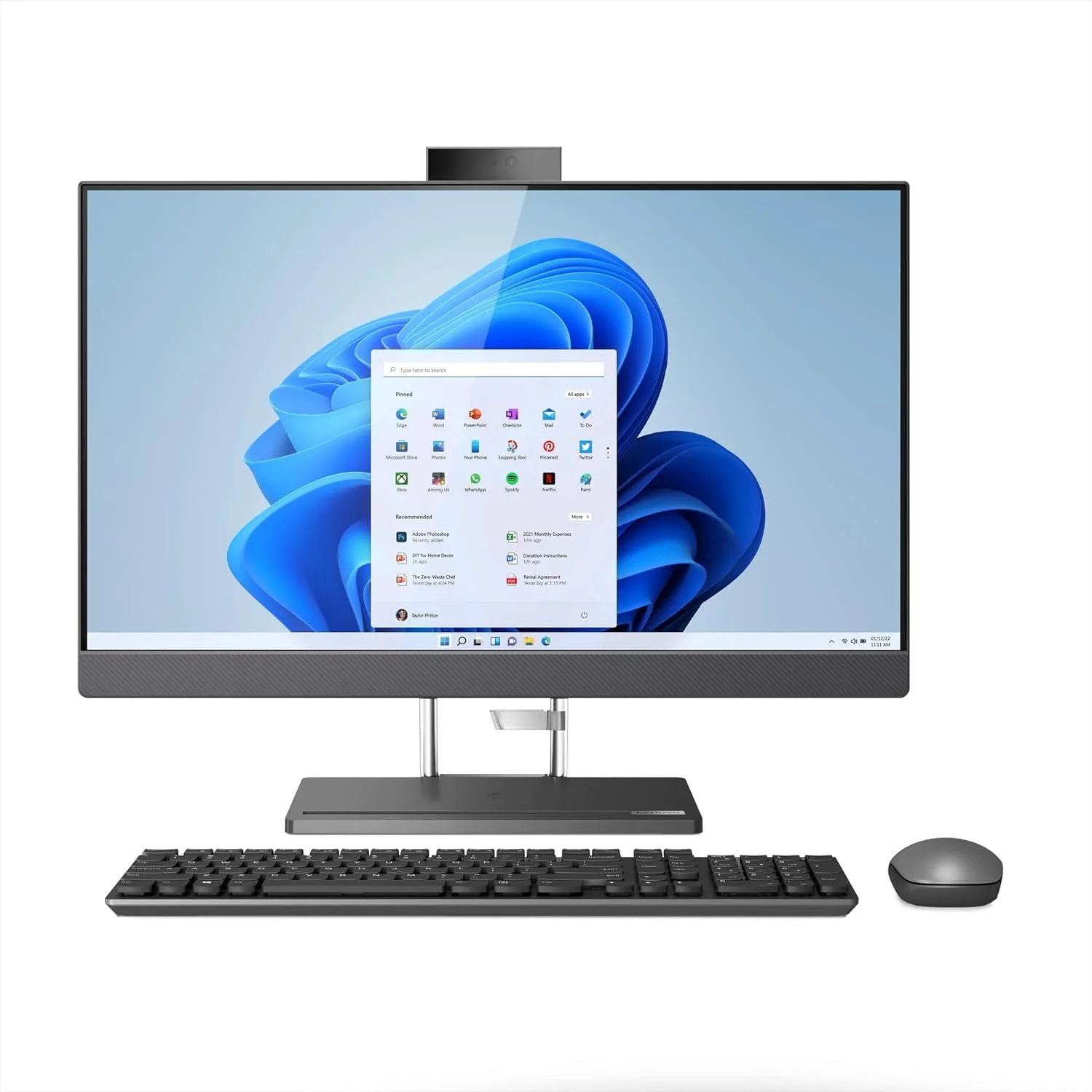Lenovo IdeaCentre AIO 5 AIO Desktop 27" QHD IPS Anti-Glare Touchscreen 350nits 100Hz Intel 14-core i7-12700H Processor 16GB RAM 512GB SSD 5MP+ IR Camera JBL Win11 Grey + HDMI Cable - Image 6
