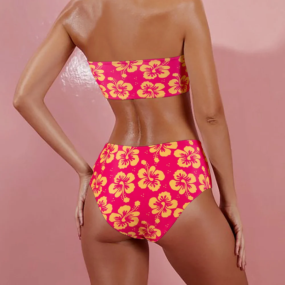 Leopard Bikini High Waist Swimsuit Women Bikini 2022 Push Up Bandeau Women Off Shoulder Beach Swimming Suit Brazilian Swimwear - Image 23