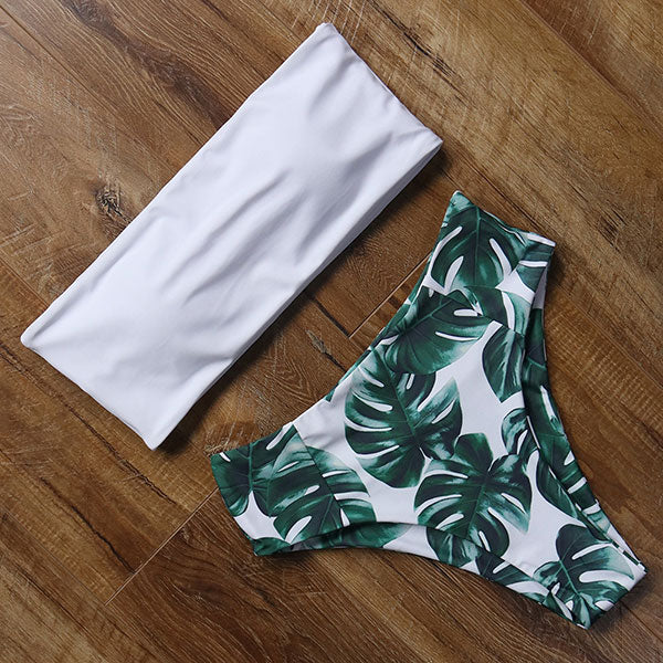 Leopard Bikini High Waist Swimsuit Women Bikini 2022 Push Up Bandeau Women Off Shoulder Beach Swimming Suit Brazilian Swimwear - Image 7