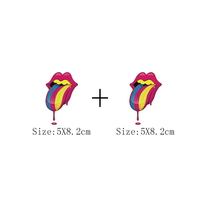 Leopard Print Lips Patches For Clothes Heat Transfer Thermal Stickers DIY Washable T-Shirts Iron On Transfer Girls Lips Patches - Image 15