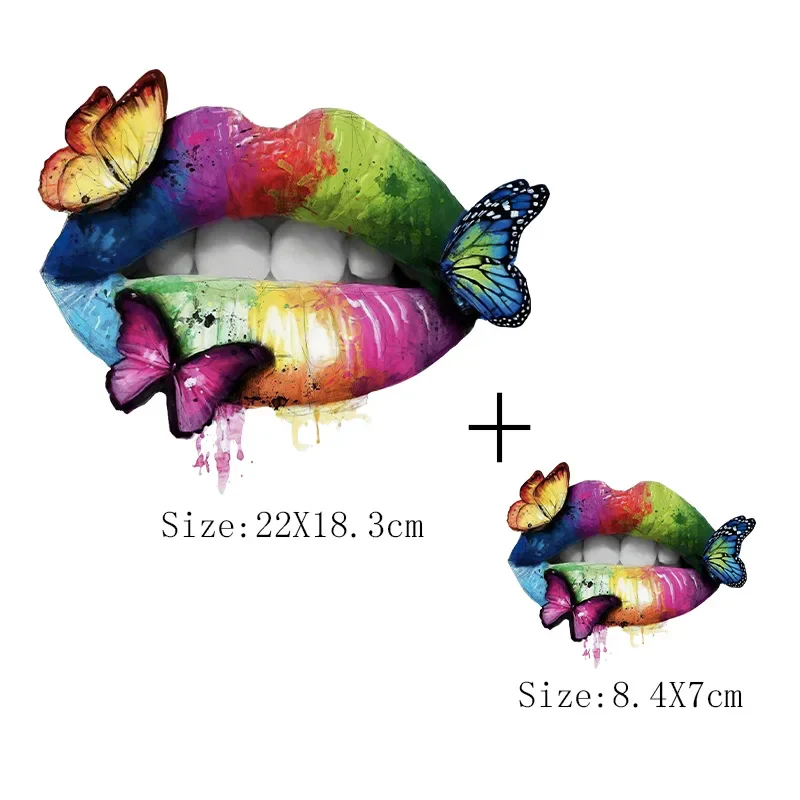 Leopard Print Lips Patches For Clothes Heat Transfer Thermal Stickers DIY Washable T-Shirts Iron On Transfer Girls Lips Patches - Image 20
