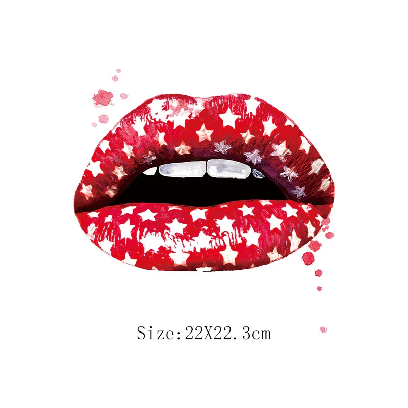 Leopard Print Lips Patches For Clothes Heat Transfer Thermal Stickers DIY Washable T-Shirts Iron On Transfer Girls Lips Patches - Image 26