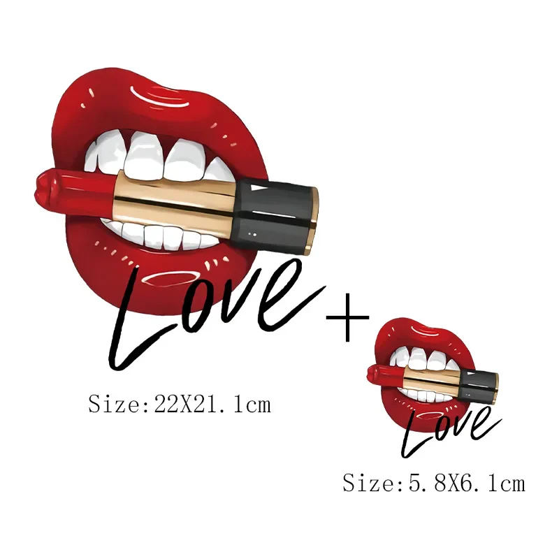 Leopard Print Lips Patches For Clothes Heat Transfer Thermal Stickers DIY Washable T-Shirts Iron On Transfer Girls Lips Patches - Image 30