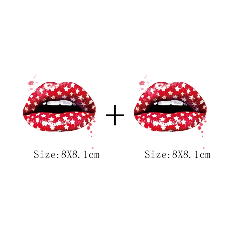 Leopard Print Lips Patches For Clothes Heat Transfer Thermal Stickers DIY Washable T-Shirts Iron On Transfer Girls Lips Patches - Image 44