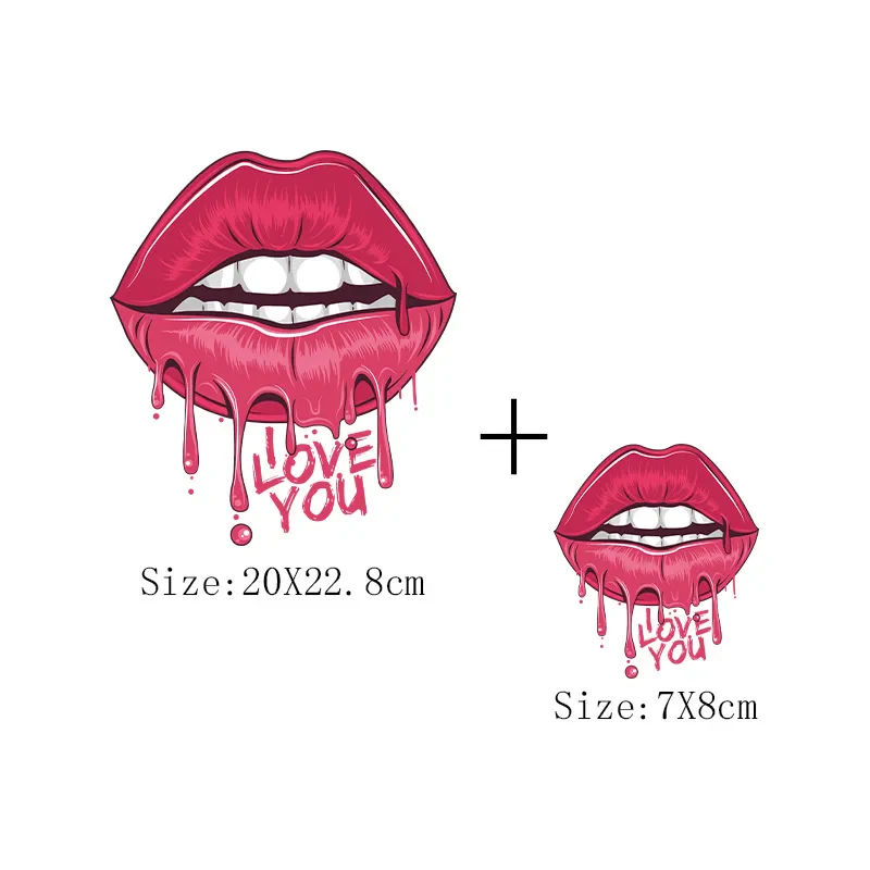 Leopard Print Lips Patches For Clothes Heat Transfer Thermal Stickers DIY Washable T-Shirts Iron On Transfer Girls Lips Patches - Image 47
