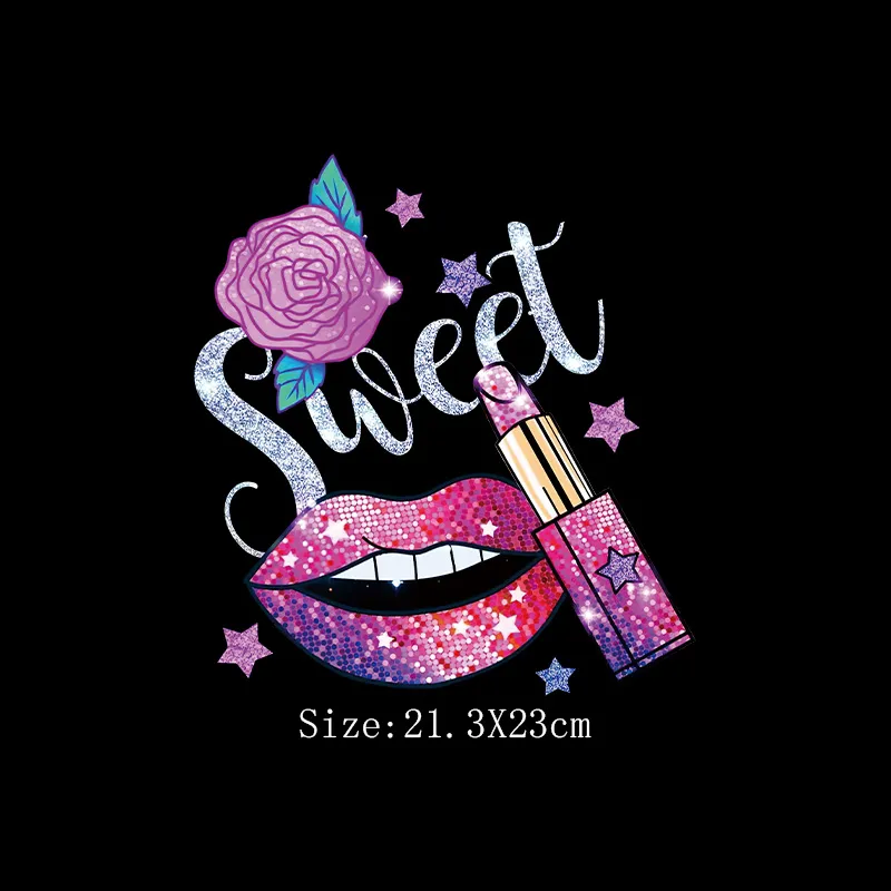 Leopard Print Lips Patches For Clothes Heat Transfer Thermal Stickers DIY Washable T-Shirts Iron On Transfer Girls Lips Patches - Image 6