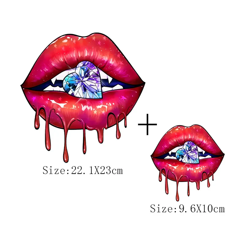 Leopard Print Lips Patches For Clothes Heat Transfer Thermal Stickers DIY Washable T-Shirts Iron On Transfer Girls Lips Patches - Image 7