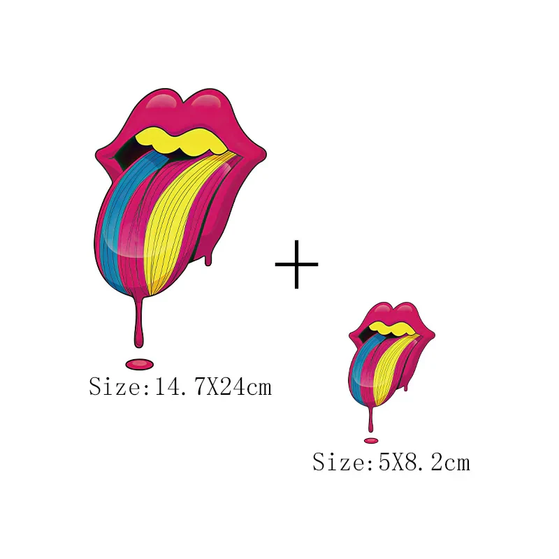 Leopard Print Lips Patches For Clothes Heat Transfer Thermal Stickers DIY Washable T-Shirts Iron On Transfer Girls Lips Patches - Image 9