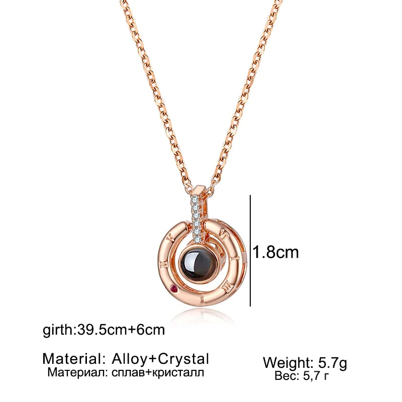 Letter Necklace 100 Languages I Love You Projection Pendant Necklace Women Jewelry Collier Femme Bijoux 2019 Best Friends Gifts - Image 11