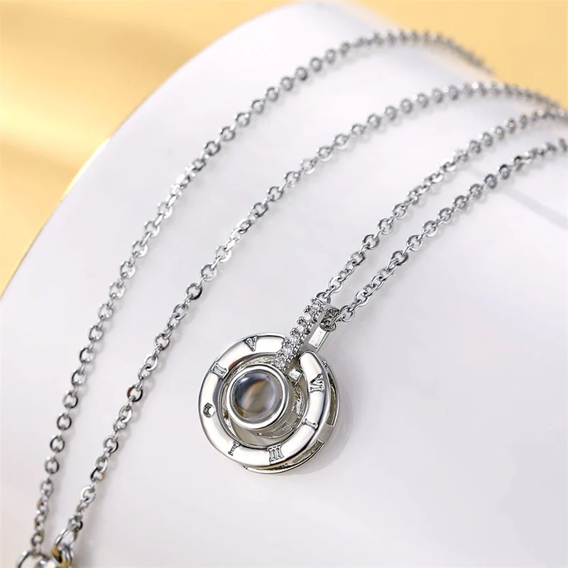 Letter Necklace 100 Languages I Love You Projection Pendant Necklace Women Jewelry Collier Femme Bijoux 2019 Best Friends Gifts - Image 12
