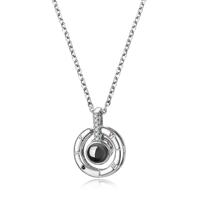 Letter Necklace 100 Languages I Love You Projection Pendant Necklace Women Jewelry Collier Femme Bijoux 2019 Best Friends Gifts - Image 5
