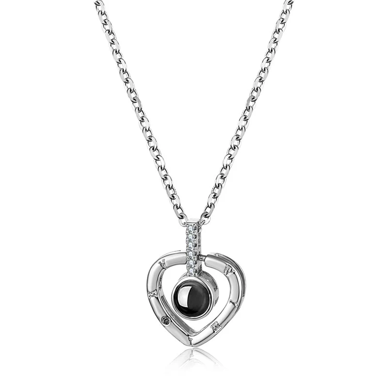 Letter Necklace 100 Languages I Love You Projection Pendant Necklace Women Jewelry Collier Femme Bijoux 2019 Best Friends Gifts - Image 6