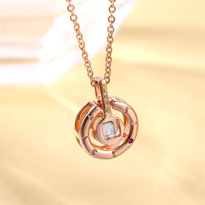 Letter Necklace 100 Languages I Love You Projection Pendant Necklace Women Jewelry Collier Femme Bijoux 2019 Best Friends Gifts - Image 8