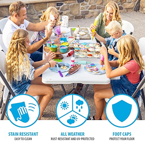 Lifetime 6-Foot Fold in Half Table, White Granite - Image 6