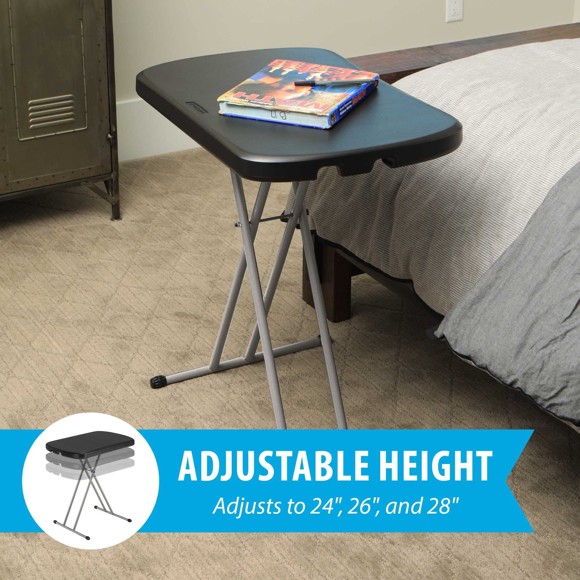 Lifetime Adjustable Folding Laptop Table TV Tray, 26 Inch, Black - Image 9