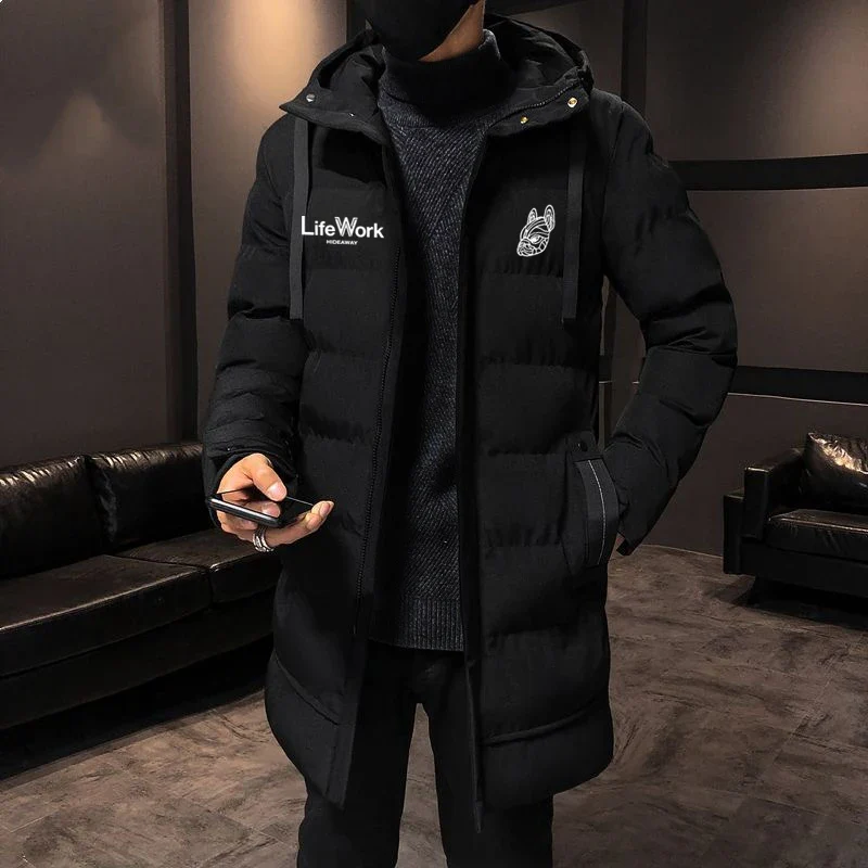 LIFEWORK  NEW Hot Sale long Cotton Padded Jacket for Men Warm Winter Casual Coats Men Fashion Clothing Down Jacket - Image 2