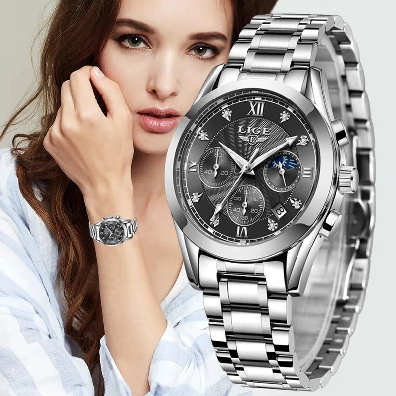 LIGE 2023 New Fashion Watch Women Watches Ladies Creative Steel Women Bracelet Watches Female Waterproof Clocks Relogio Feminino - Image 15