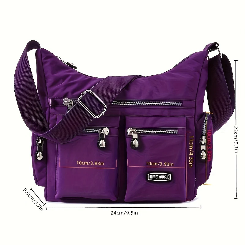 [Lightweight Square Bag] Lightweight Multi-Pocket Square Bag | Unisex Messenger Bag for Men and Women, Travel Shoulder Crossbody Bag - Image 3