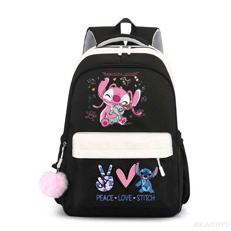 Lilo And Stitch Backpack Sweet Soft Large Capacity Student Schoolbag College Students Patchwork Laptop Simple Mochilas - Image 12