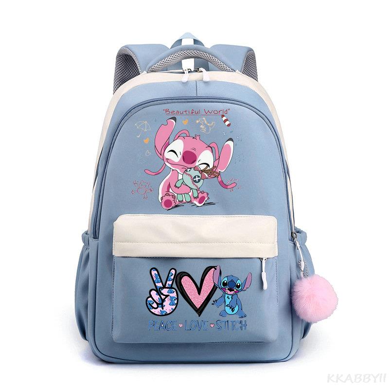 Lilo And Stitch Backpack Sweet Soft Large Capacity Student Schoolbag College Students Patchwork Laptop Simple Mochilas - Image 16