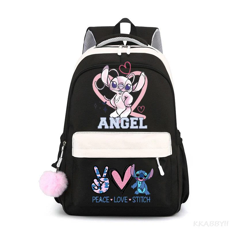 Lilo And Stitch Backpack Sweet Soft Large Capacity Student Schoolbag College Students Patchwork Laptop Simple Mochilas - Image 21