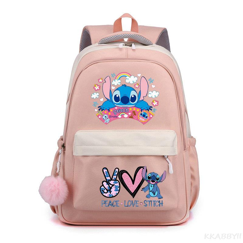 Lilo And Stitch Backpack Sweet Soft Large Capacity Student Schoolbag College Students Patchwork Laptop Simple Mochilas - Image 25
