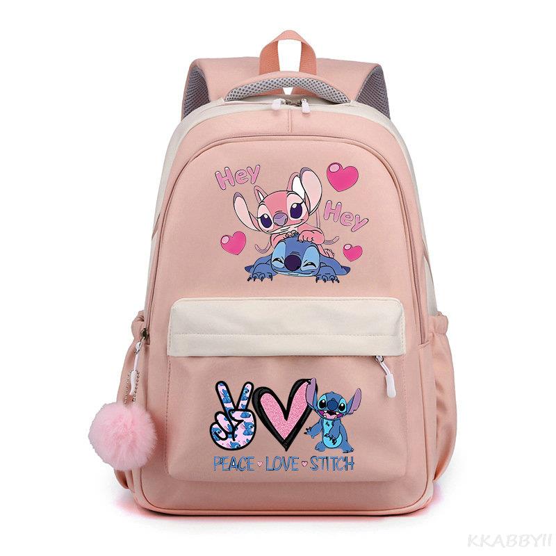 Lilo And Stitch Backpack Sweet Soft Large Capacity Student Schoolbag College Students Patchwork Laptop Simple Mochilas - Image 29