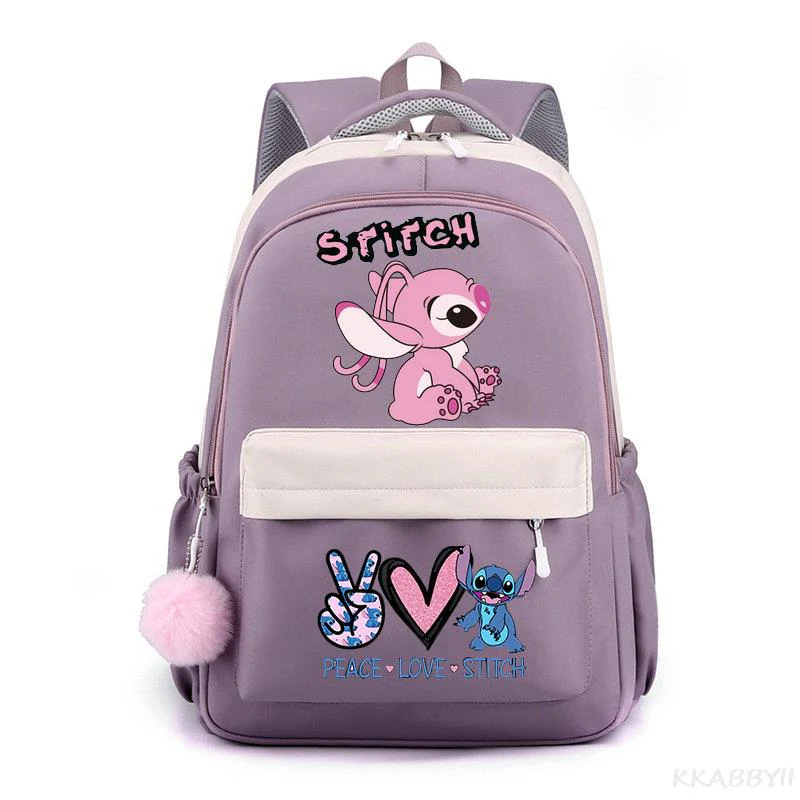 Lilo And Stitch Backpack Sweet Soft Large Capacity Student Schoolbag College Students Patchwork Laptop Simple Mochilas - Image 30
