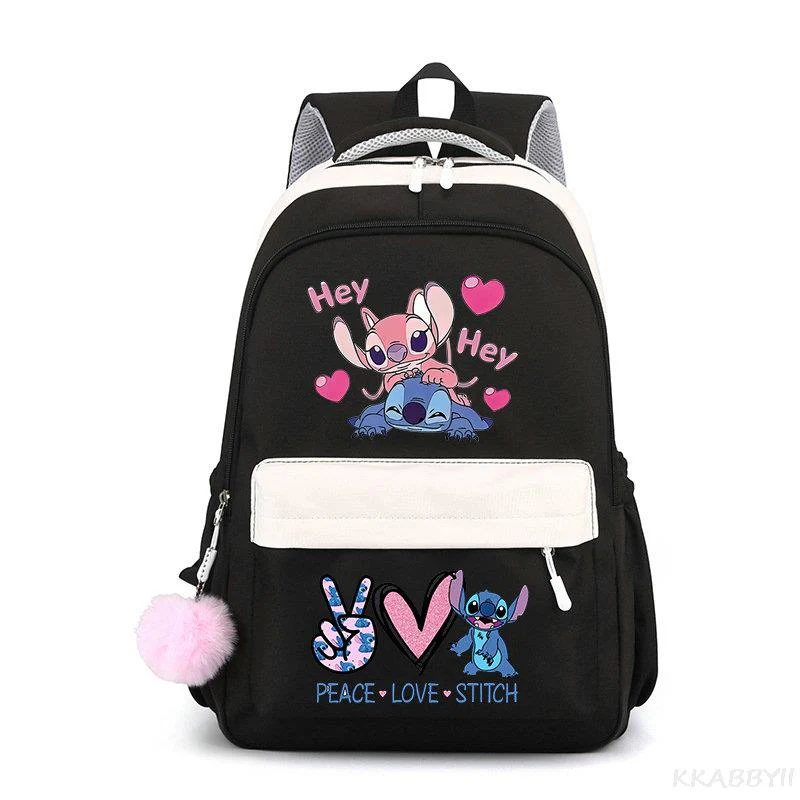 Lilo And Stitch Backpack Sweet Soft Large Capacity Student Schoolbag College Students Patchwork Laptop Simple Mochilas - Image 31