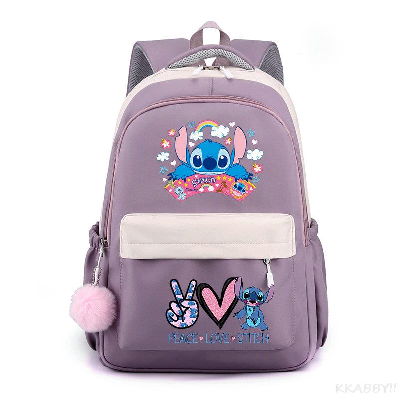 Lilo And Stitch Backpack Sweet Soft Large Capacity Student Schoolbag College Students Patchwork Laptop Simple Mochilas - Image 33