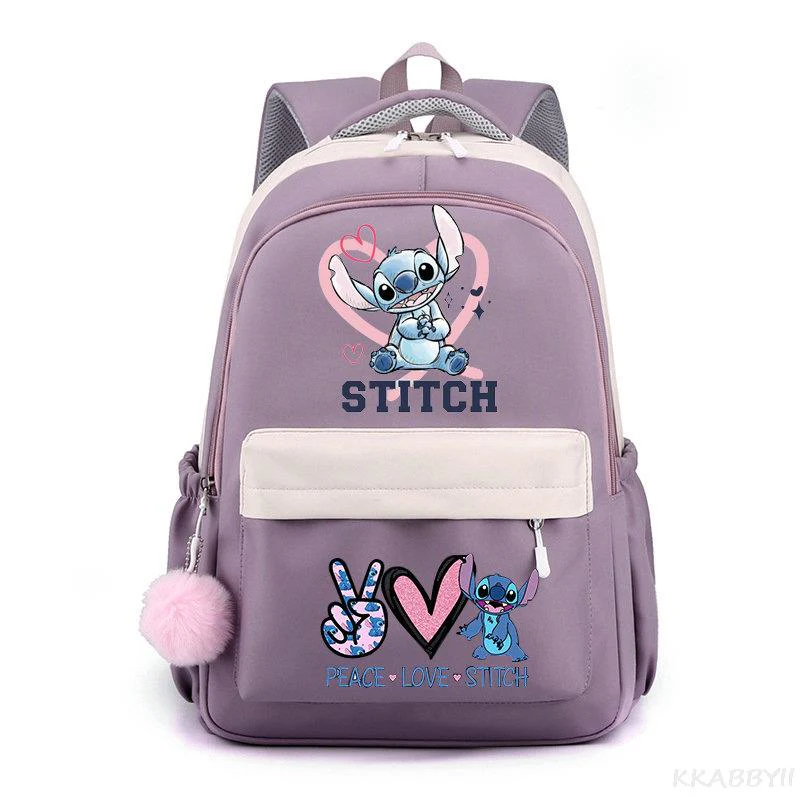 Lilo And Stitch Backpack Sweet Soft Large Capacity Student Schoolbag College Students Patchwork Laptop Simple Mochilas - Image 36