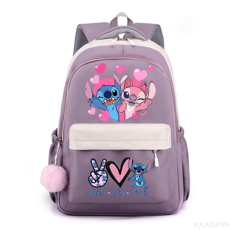 Lilo And Stitch Backpack Sweet Soft Large Capacity Student Schoolbag College Students Patchwork Laptop Simple Mochilas - Image 4