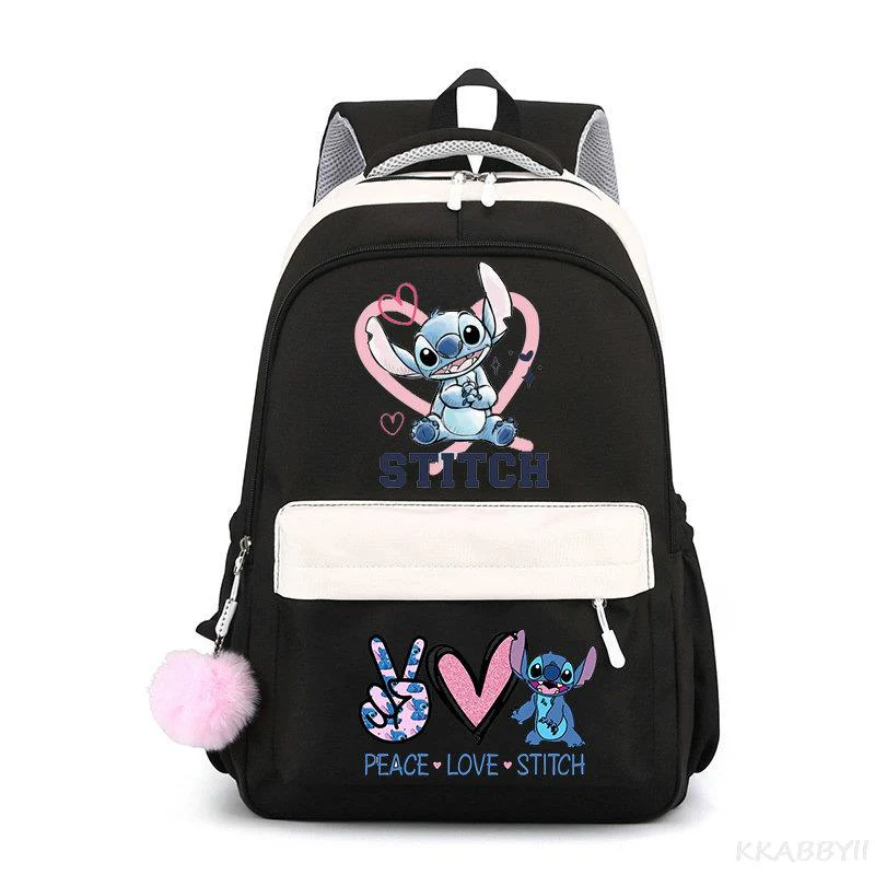 Lilo And Stitch Backpack Sweet Soft Large Capacity Student Schoolbag College Students Patchwork Laptop Simple Mochilas - Image 6