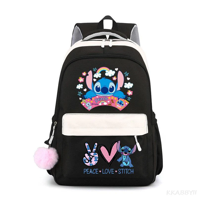 Lilo And Stitch Backpack Sweet Soft Large Capacity Student Schoolbag College Students Patchwork Laptop Simple Mochilas - Image 8
