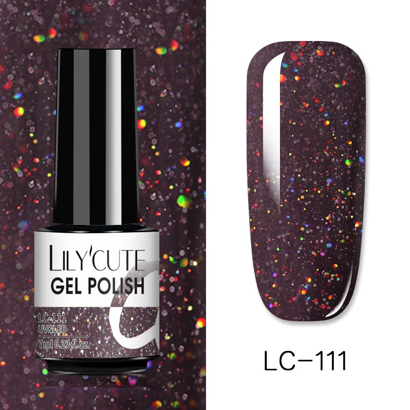 LILYCUTE 7ml Glitter Sequins Nail Gel Polish Gel Rose Gold Semi Permanent Hybrid Nail Art DIY Design Varnish - Image 32