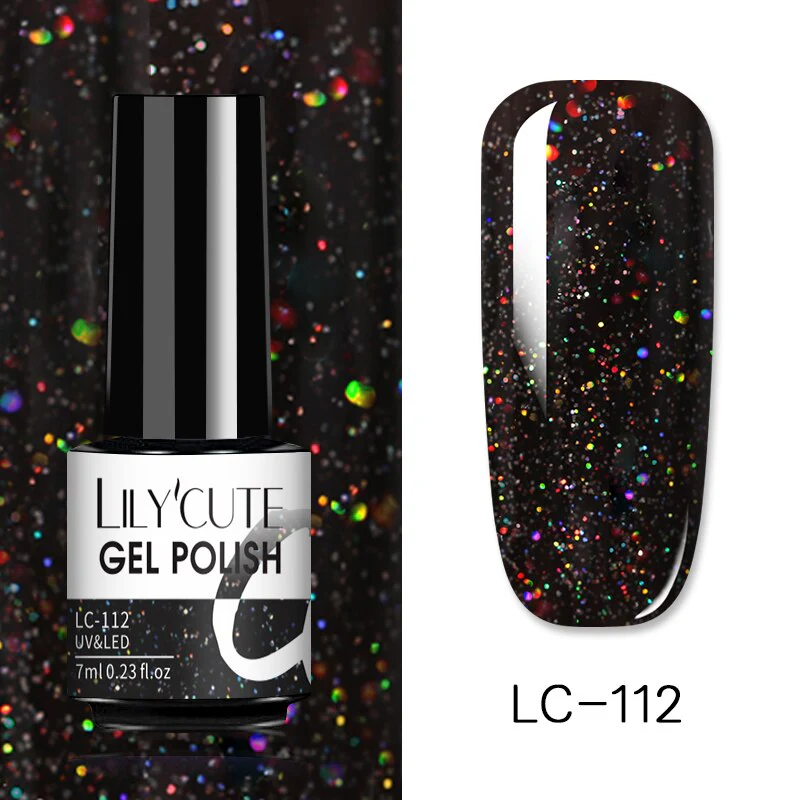 LILYCUTE 7ml Glitter Sequins Nail Gel Polish Gel Rose Gold Semi Permanent Hybrid Nail Art DIY Design Varnish - Image 5