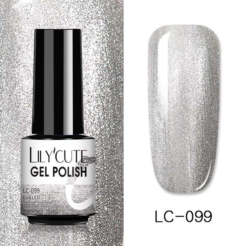 LILYCUTE 7ml Glitter Sequins Nail Gel Polish Gel Rose Gold Semi Permanent Hybrid Nail Art DIY Design Varnish - Image 76