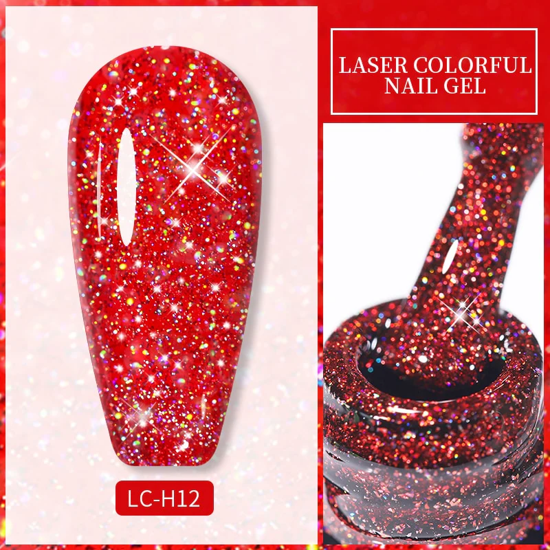 LILYCUTE 7ml Glitter Sequins Nail Gel Polish Gel Rose Gold Semi Permanent Hybrid Nail Art DIY Design Varnish - Image 82