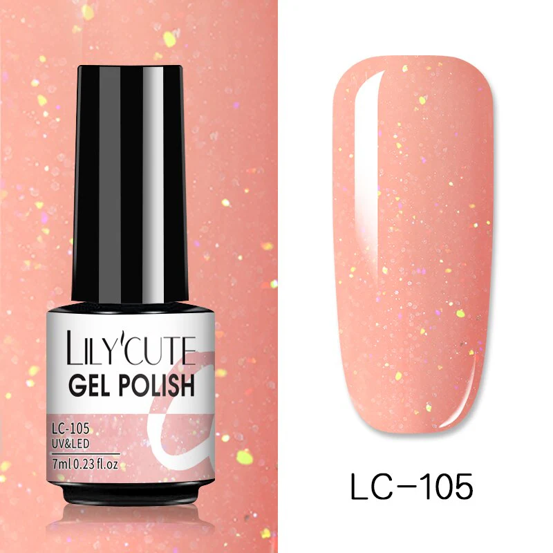 LILYCUTE 7ml Glitter Sequins Nail Gel Polish Gel Rose Gold Semi Permanent Hybrid Nail Art DIY Design Varnish - Image 86
