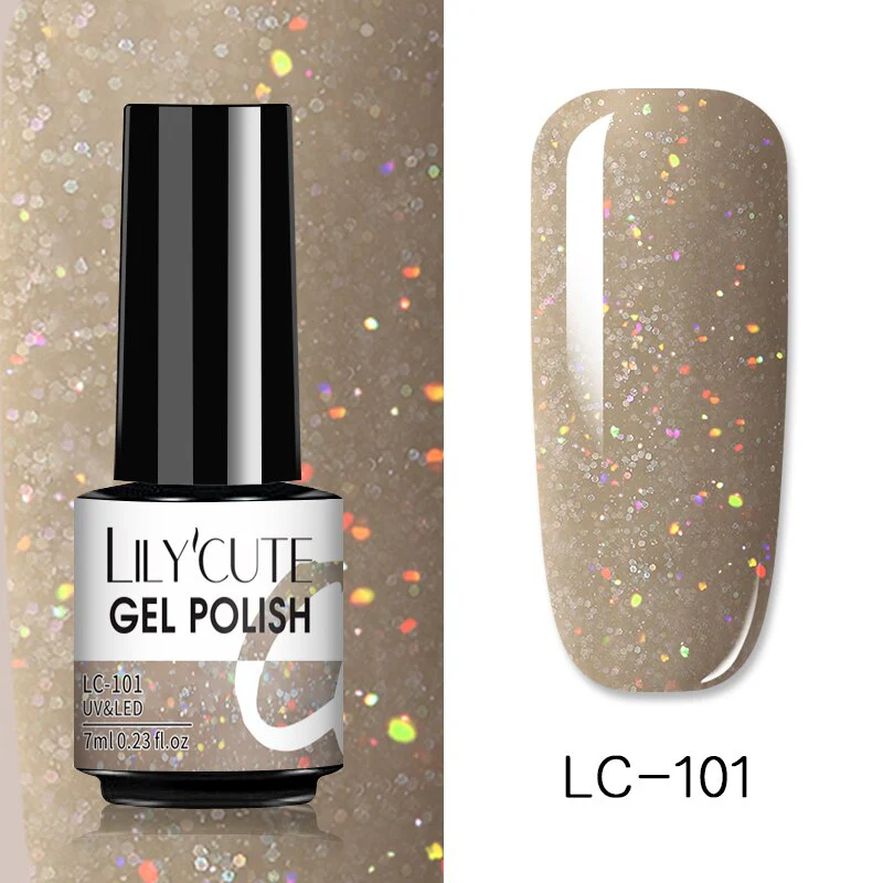 LILYCUTE 7ml Glitter Sequins Nail Gel Polish Gel Rose Gold Semi Permanent Hybrid Nail Art DIY Design Varnish - Image 96