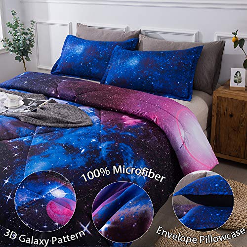 Litanika 3D Galaxy Comforter Full(79x90lnch), 3 Pieces(1 Galaxy Comforter, 2 Pillowcases), Universe Cloud Outer Space Comforter, Microfiber Bedding Set for Boys Kids - Image 6