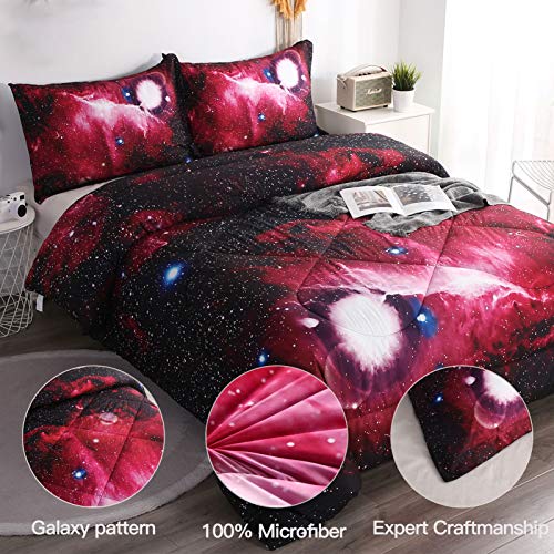 Litanika 3D Galaxy Comforter Full(79x90lnch), 3 Pieces(1 Galaxy Comforter, 2 Pillowcases), Universe Outer Space Bedding Set, Microfiber Comforter Set for Kid Boy Girl Teen - Image 6