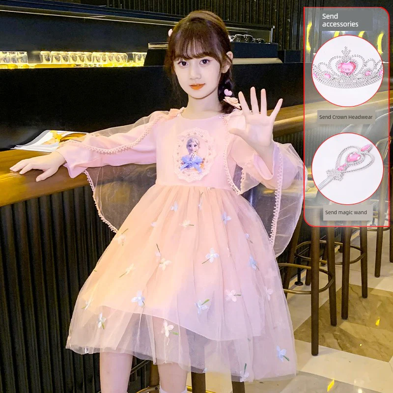 Little Girl Princess Dress Children's Fashionable Summer Elsa Clothes - Image 19